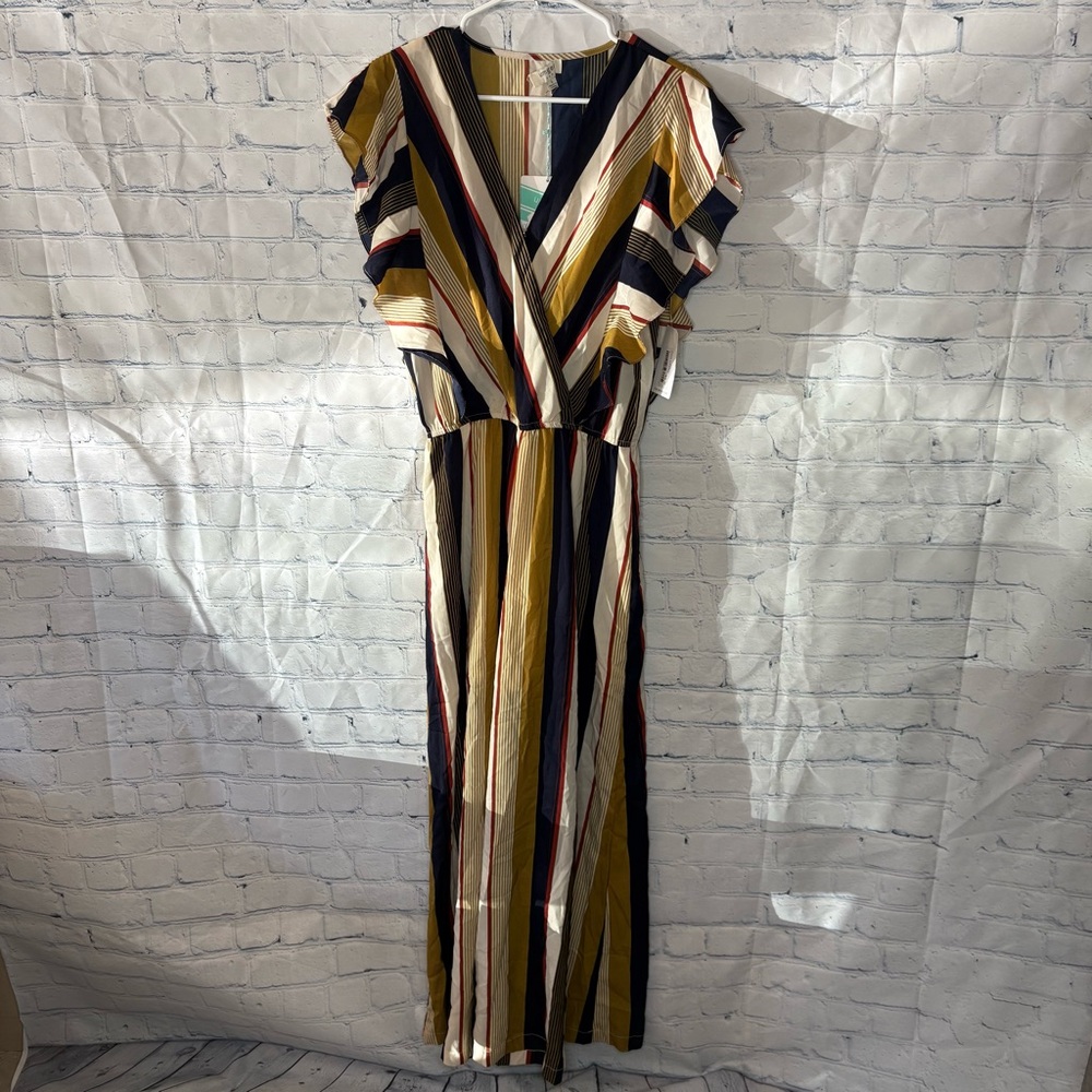 NWT Umgee striped jumpsuit size L